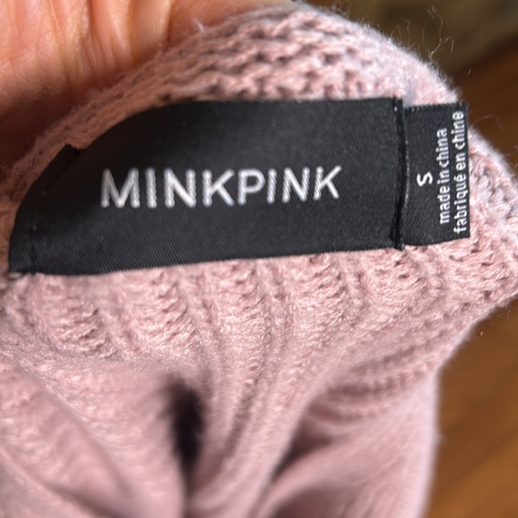 Mink Pink Sweater Knit Faux Wrap Rose Sweater Oversized - Picture 6 of 6